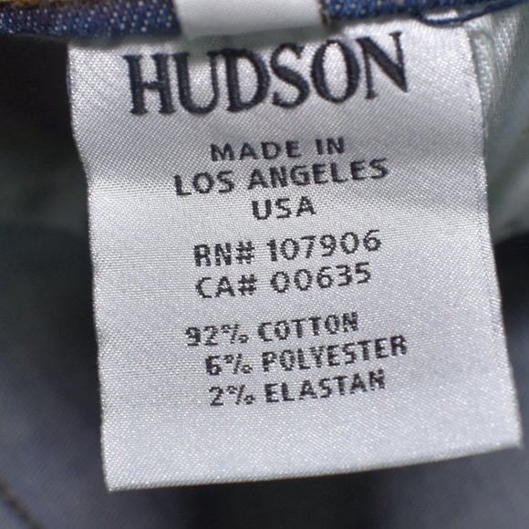 Hudson Blair Tilda Straight Leg Skinny Mid Waist Dark Blue Denim Jeans 27 - Picture 10 of 11